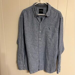 Vintage the black dog, long sleeve button-down 55% linen 45% cotton size‎ XL